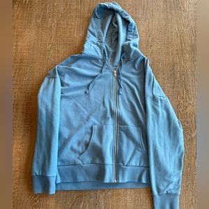 BLUE ZIP UP HOODIE